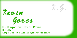 kevin gorcs business card